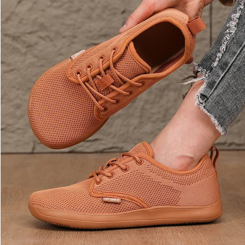 Pantofi fără toc pentru femei, din plasă moale, potriviți pentru călătorii, cu talpă lată, ușori, cu susținere, pantofi sport pentru fitness și timp liber pentru bărbați