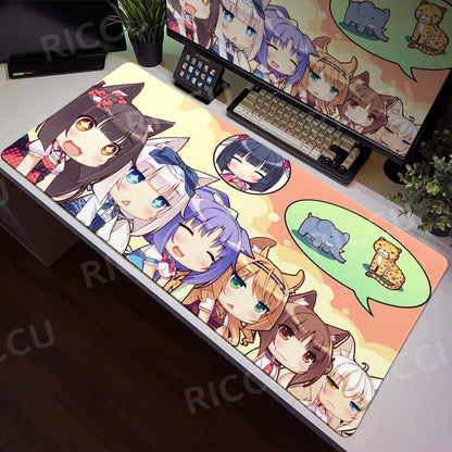 Nekopara XXL Home HD Computer Desk Mouse Anime Large Mouse Pad Office Laptop Computer Desktop Mat Game Accessories Tech