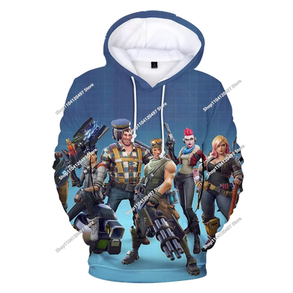 New Fortnite 3D Digital Printed Top Children's Hooded Fashion Trendy Casual Pullover Sweatshirt Birthday Gift
