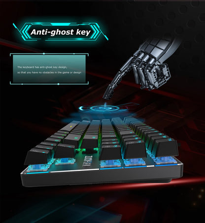 Mechanical Keyboard Wired Gaming Keyboard RGB Mix Backlit 87 104 Anti-ghosting Blue Red Switch For Game Laptop PC Russian US