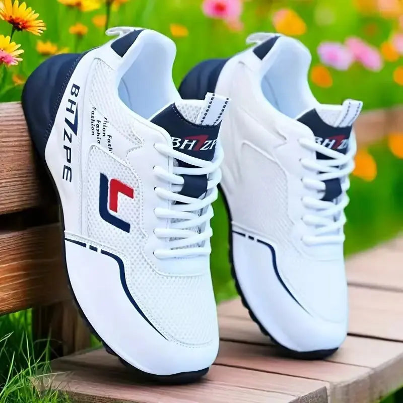 Merkbescherming: nieuwe lichtgewicht, antislip, ademende, slijtvaste hardloop- en sportschoenen voor heren, veelzijdig en geschikt voor vrijetijdsgebruik