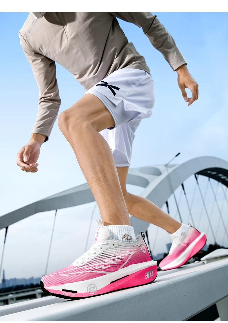 Zapatillas de running especializadas con placa de carbono para maratón, deportivas para hombre y mujer, transpirables, ligeras, cómodas y antideslizantes