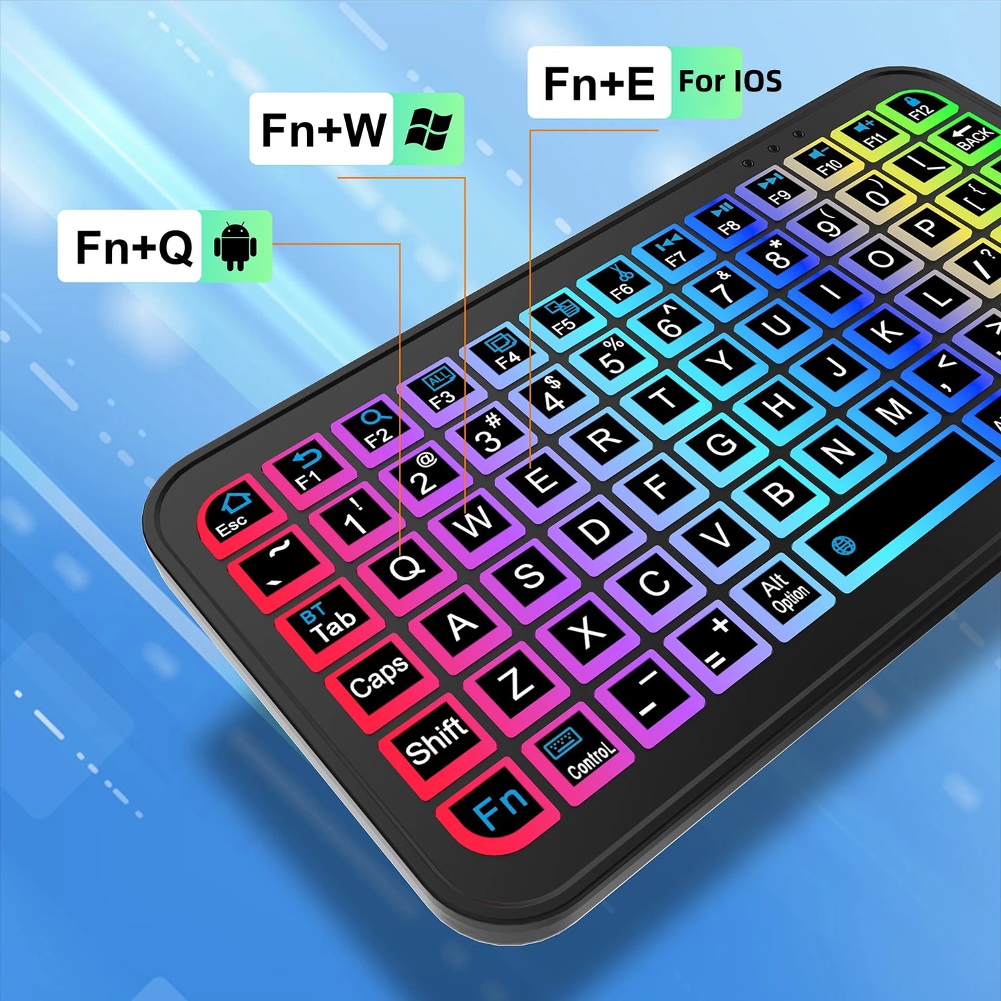 Keyboard for Tablet Android iOS Windows Wireless Mouse Rechargeable Keyboard Bluetooth 5.2 Backlit Keyboard for iPad Phone