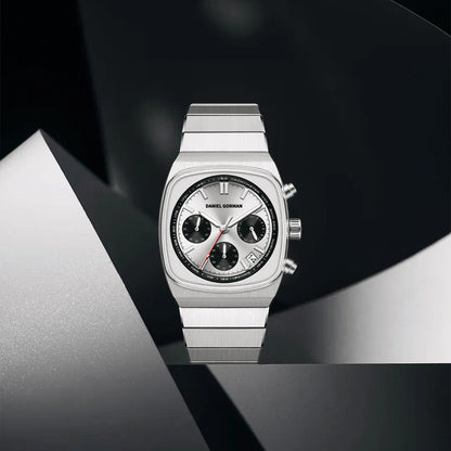 DG9008 Men's Watch, Original Fashion Brand Quartz Waterproof Luminous Watch with Three Small Dials and Moon Phase