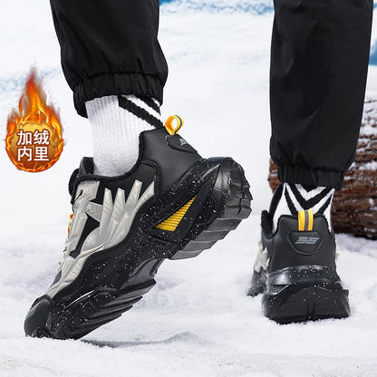 Herrenstiefel Neue Winterschuhe Warme Herrenschuhe Wasserdicht Rutschfest Plüsch-Sneaker Herren-Tennisschuhe Stiefel Herren-Sneaker Winter
