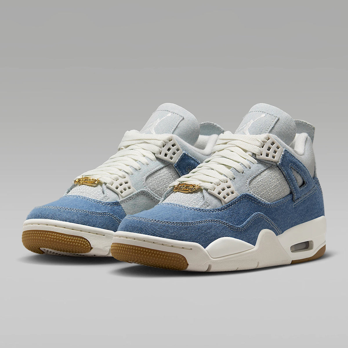 Nike Original JORDAN Damen-Basketballschuhe aus Denim mit Luftpolster-Stoßdämpfung, mittelhoher Schaft, IB6716-100