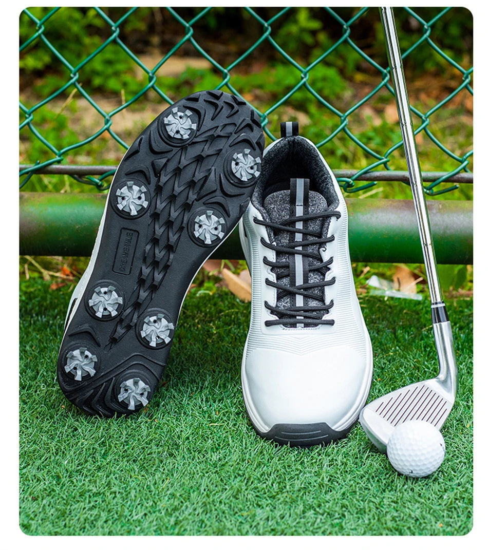 Lersure golfski čevlji za moške, vodoodporni golfski čevlji s špicami, profesionalna protizdrsna golfska obutev, športni copati, luksuzni športni čevlji