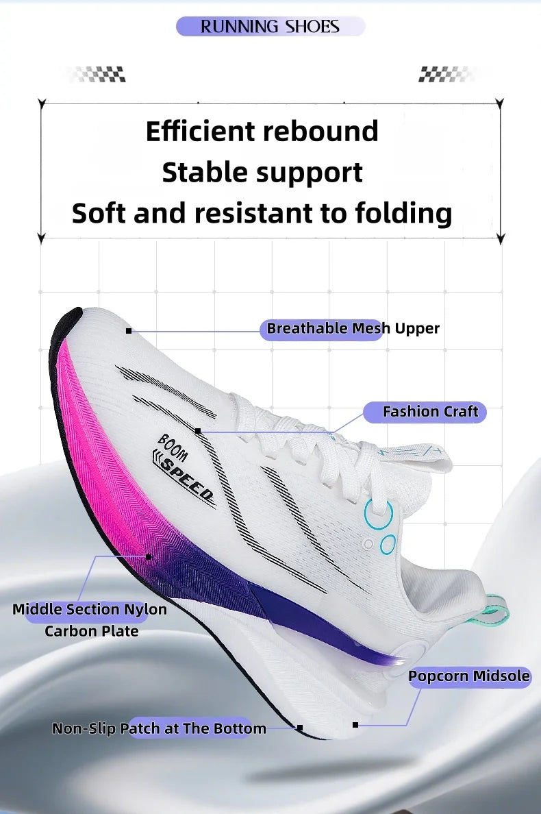 2025 Men's and Women's Professional Carbon Plate Marathon Running Shoes Shock Absorption Ultra-light Stable Support Sports Shoes