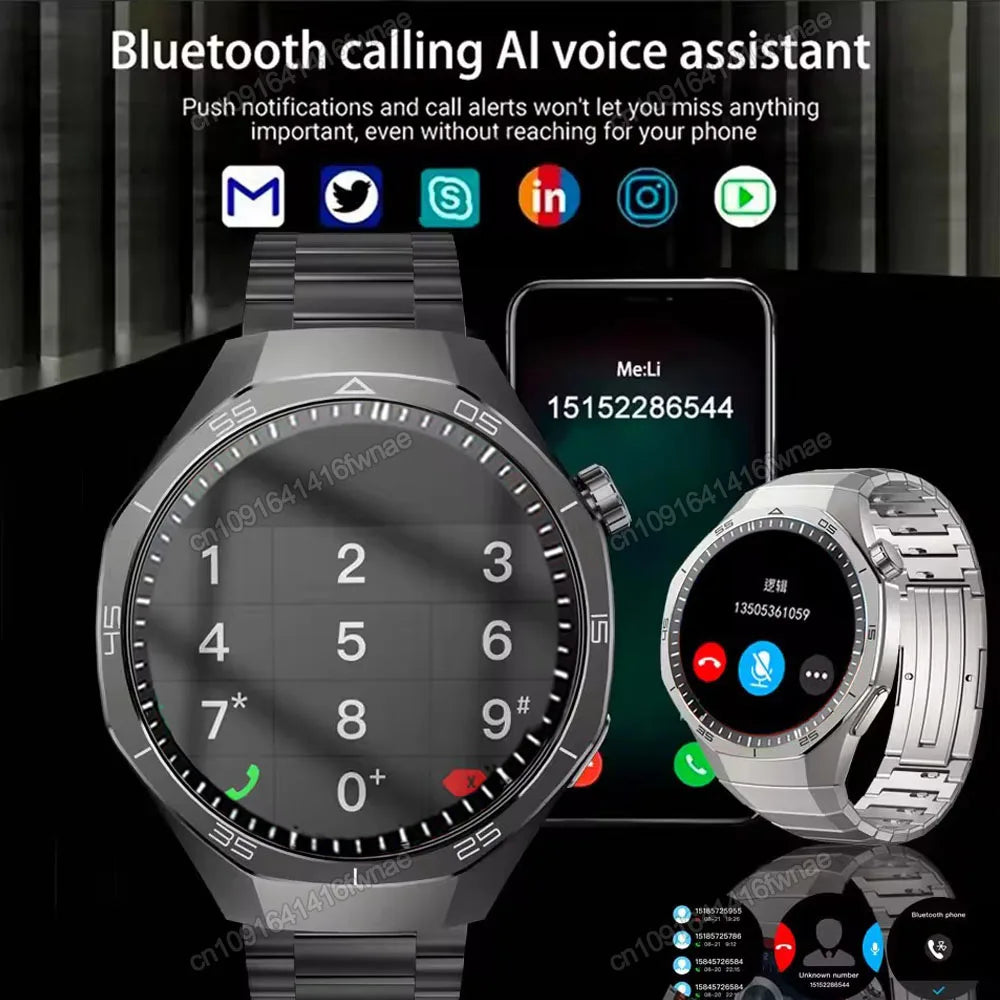 2025 GPS Smartwatch for Men  HD AMOLED Display, Bluetooth Calling, Heart Rate Monitor, GPS Motion Tracking & Waterproof Design