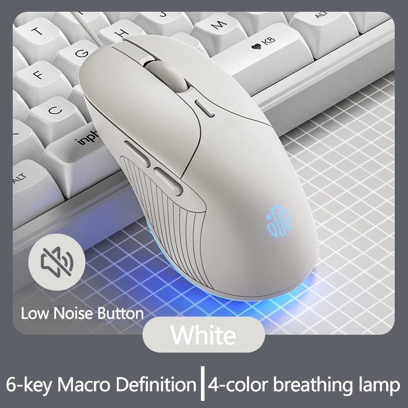 INPHIC B1 USB Wired Mouse, Silent Office Gaming Mouse for PC and Laptops