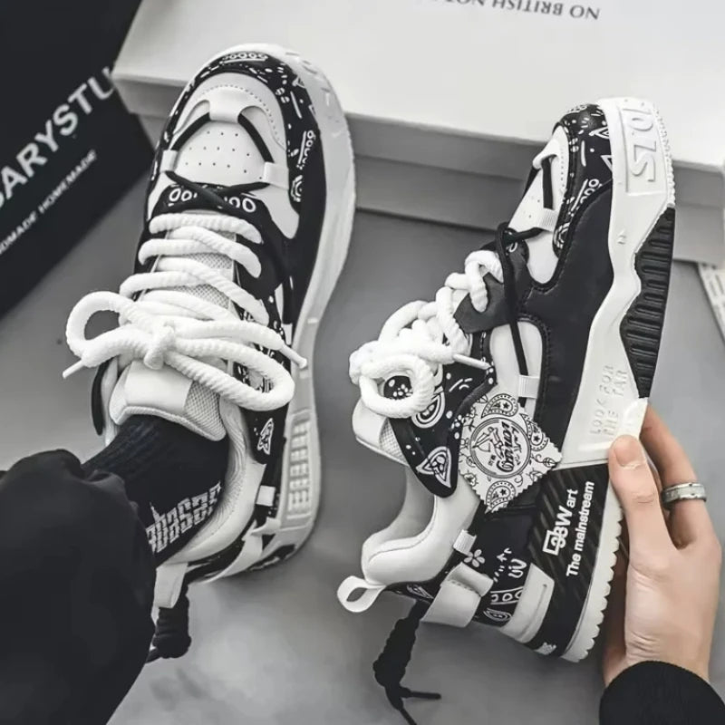 Modni skate čevlji, moški superge, moški dihalni tekaški čevlji, zunanji mrežasti čevlji za prosti čas, moški čevlji z vezalkami, vulkanizirani čevlji, Zapatillas