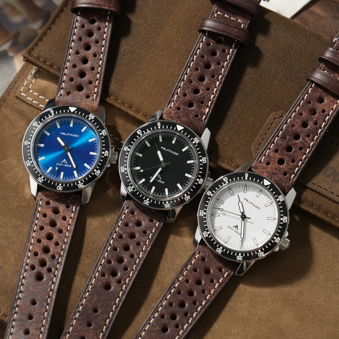 MILITADO ML25 VH31 Sweep Second Quartz Watch Men Swiss Ronda 515 Movement 200m Sapphire Crystal Ceramic Bezel 316L Steel Watches