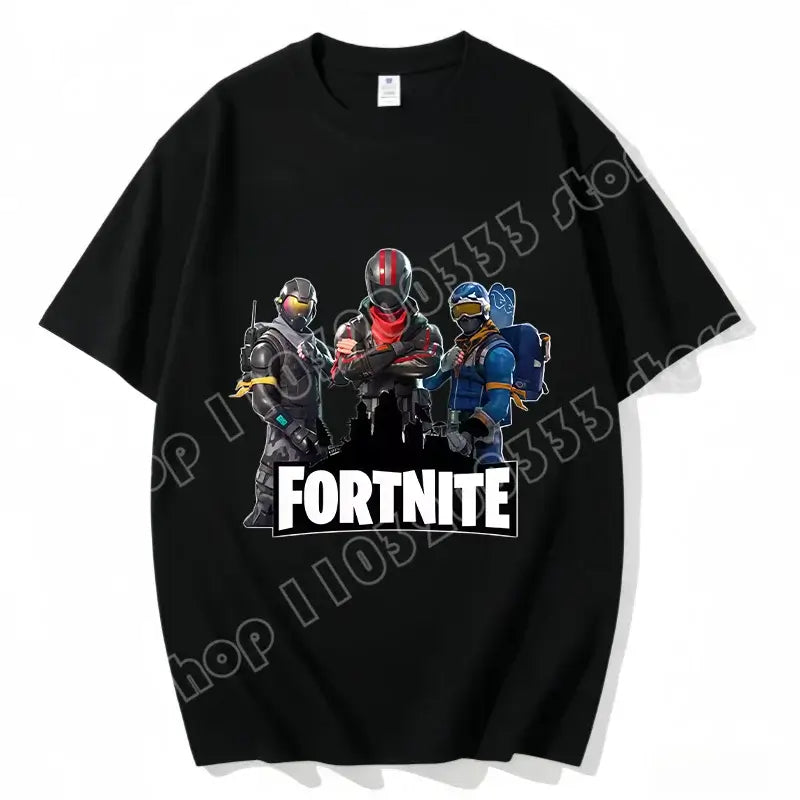 Fortnite Crew Neck T-Shirt Unisex Adult Game Dance Fashion New Pure Cotton Short Sleeve Tops Perfect for Casual Wear Vacations