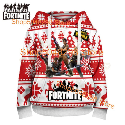 Fortnite Hoodies Pullover Sweatshirt Victory Royale 3D Hoodies Streetwear Hooded Clothes Tops for Kids Birthday Gifts