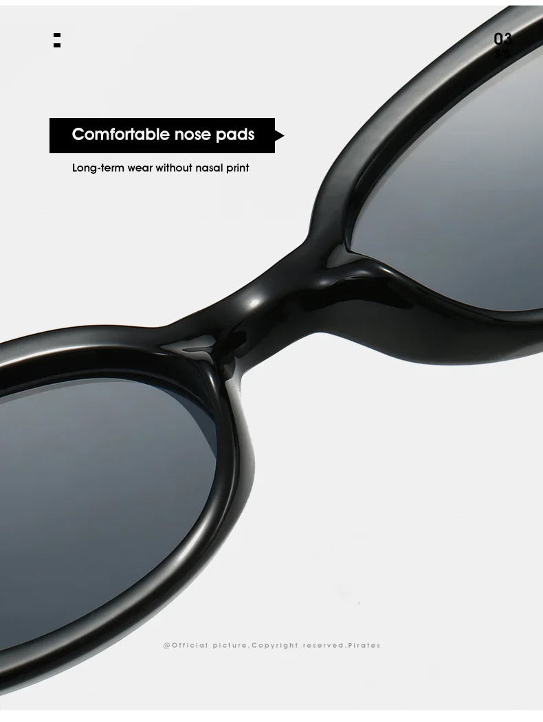 Classic Oval Sunglasses Women Men New Thick Frame Party Sunglasses Hip Hop Cool Luxury Designer Brand Eyeglasses UV400 Eyewear