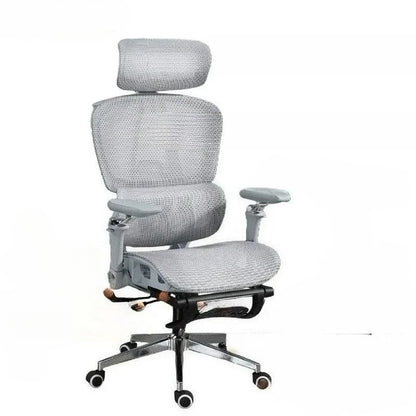 Chaise de bureau ergonomique pour ordinateur, fauteuil inclinable pour le bureau à domicile et le gaming, avec support lombaire réglable, appui-tête et accoudoirs en maille