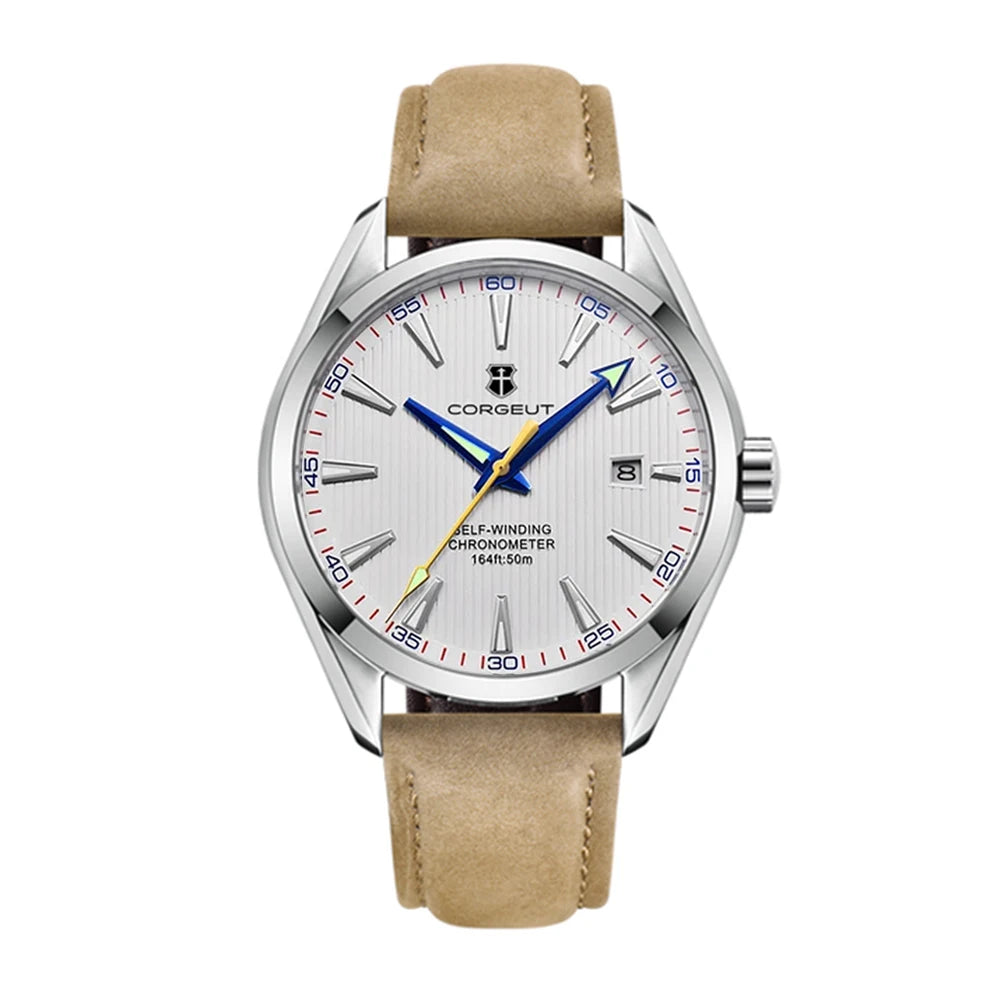 Luxury NH35 Corgeut Watch Men's 41mm Sport Clock Automatic Mechanical Wristwatch Sapphire Steel Band