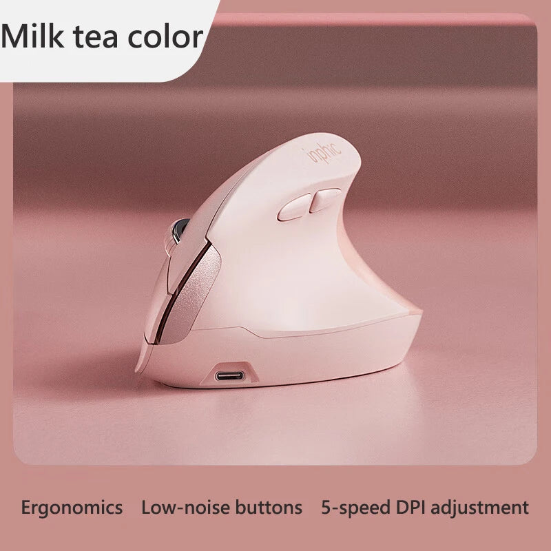 Ratón inalámbrico vertical Inphic X9 PRO con carga rápida Type-C, ergonómico y silencioso, para oficina, portátil, PC, ordenador y gaming