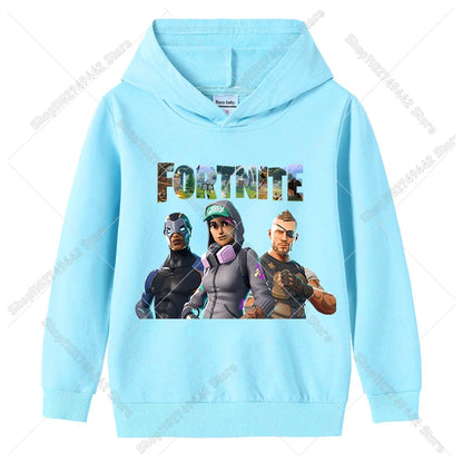 Fortnites Child Hoodies Autumn Hooded Sweatshirt for Boy Girl Thin Tracksuit Long Sleeve Pullover Tops Sportswear Kids Clothes