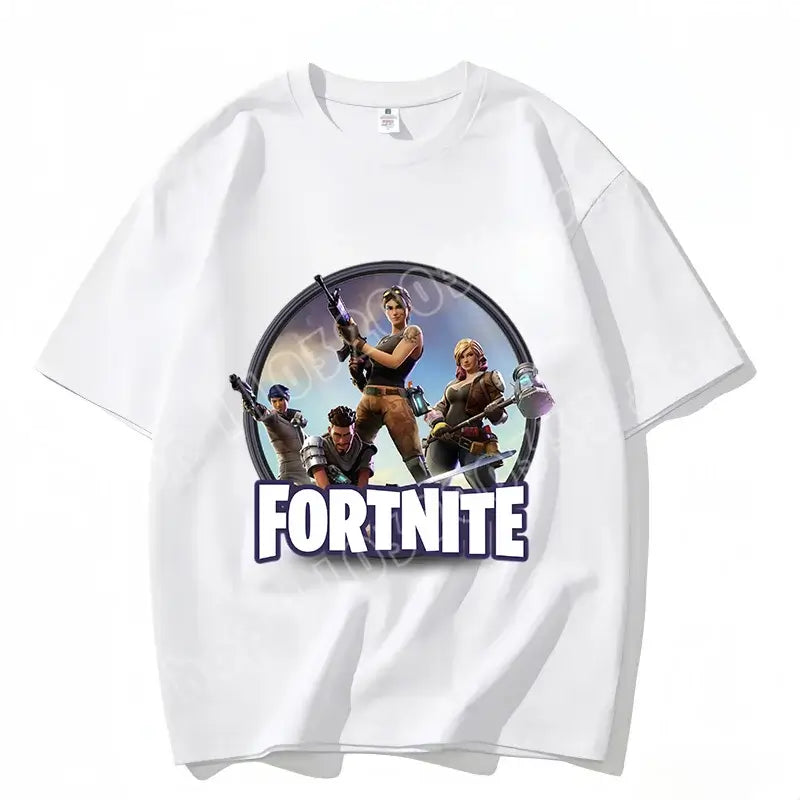 Fortnite Crew Neck T-Shirt Unisex Adult Game Dance Fashion New Pure Cotton Short Sleeve Tops Perfect for Casual Wear Vacations