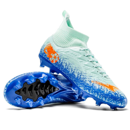 Uomo Donna Scarpe da calcio alte Antiscivolo Sneakers da calcio Traspiranti Scarpe da allenamento per futsal Scarpe da calcio da esterno su erba con tacchetti alla caviglia