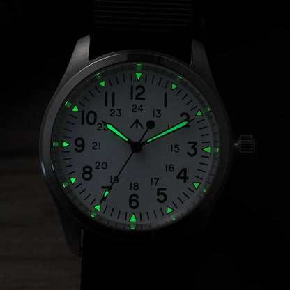 Militado ML08 Quartz Watch VH31 Movement Double Domed Sapphire Crystal Wristwatch Super C3 Green Luminous 38mm Vintage Watches