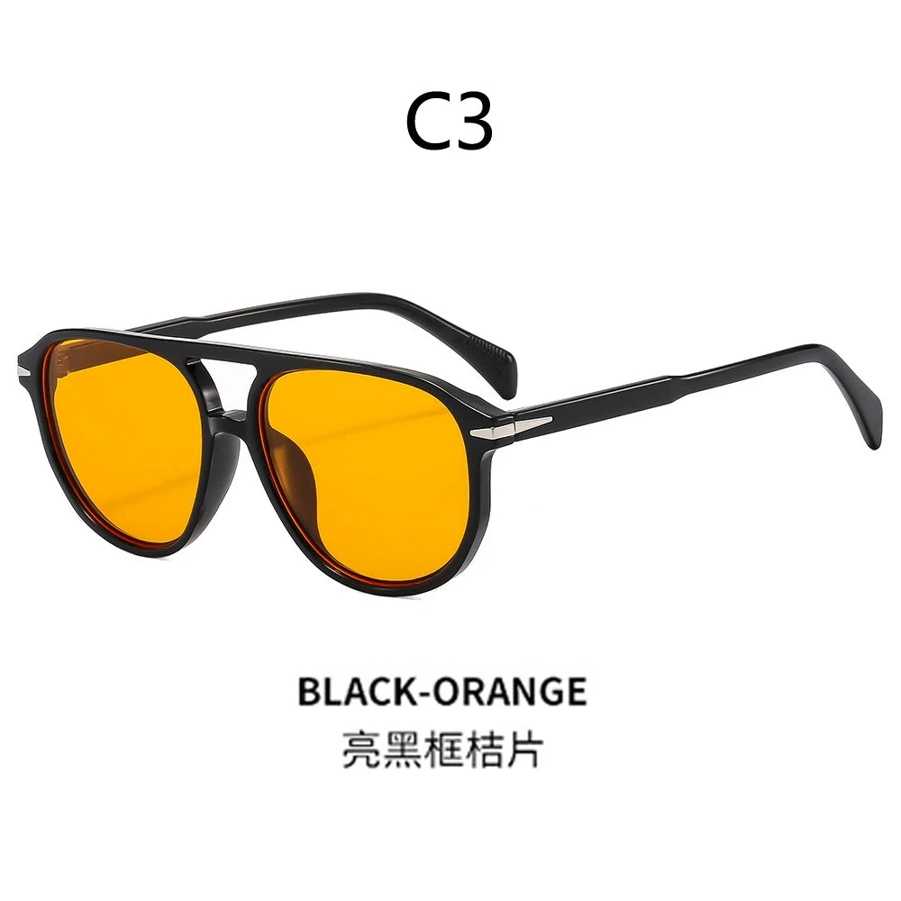 BOYSEEN Beach Sunglasses Man Summer Orange Sun Glasses UV400  Can Do Prescription Glasses Big Frame Blue Eyewear