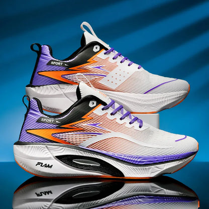 Scarpe sportive da running Marathon da uomo, con piastra in carbonio, cuscino d’aria, traspiranti e leggere, sneakers atletiche da donna comode e antiscivolo