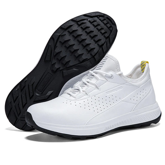 Golf Sports Shoes for Men, Waterproof High-Quality Leather Golf Competition Sports Shoes, Formal Golf Course Training Shoes for Men