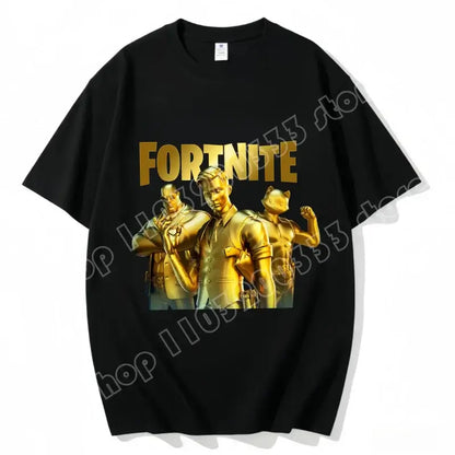 Fortnite Crew Neck T-Shirt Unisex Adult Game Dance Fashion New Pure Cotton Short Sleeve Tops Perfect for Casual Wear Vacations
