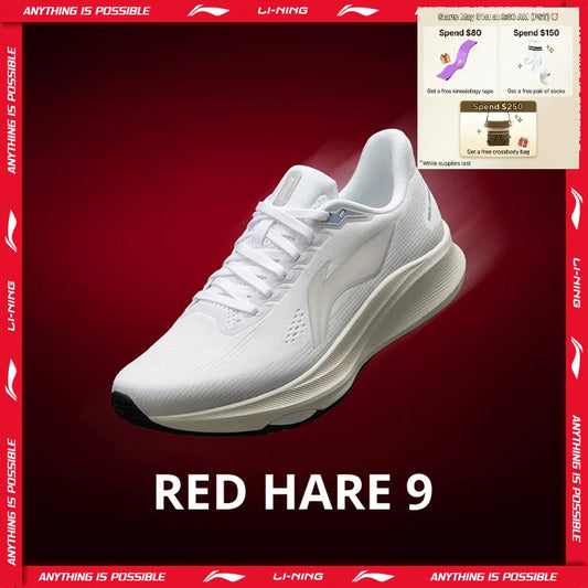 Li-Ning Women's RED HARE 9 Racing Running Shoes LIGHT FOAM ULTRA Breathable Stable Anti-slip Li-Ning Training Sneakers ARPW004