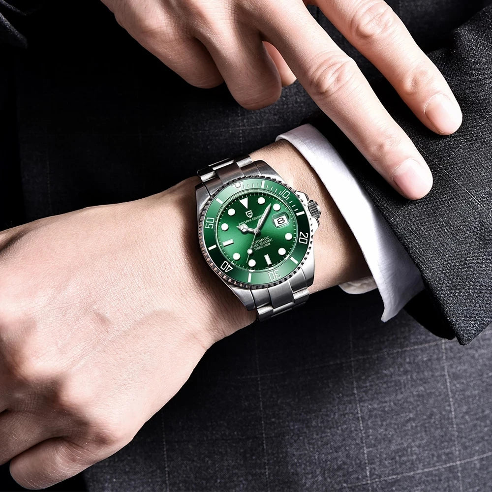 New PAGANI DESIGN Diving Automatic MechanicalWatch Luxury Sports WaterproofWatch Stainless Steel Sapphire Luminous Watch for Men