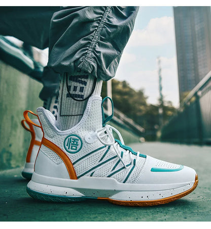 2024 New Dragon B Style Orange Men's Basketball Shoes Size 38-44 Air Cushioning Sport Sneakers Mesh Breathable Training Shoes