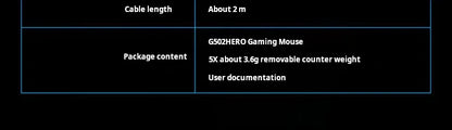 Rato gaming com cabo Logitech G502 HERO para e-sports, rato mecânico RGB com peso ajustável e macro programável para battle royale