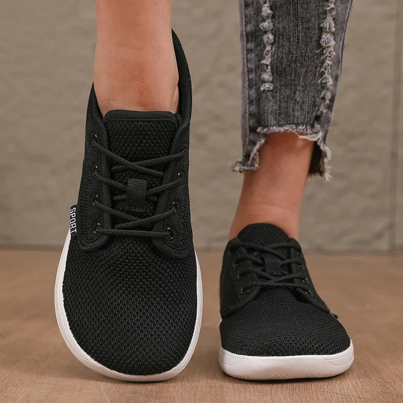 Pantofi fără toc pentru femei, din plasă moale, potriviți pentru călătorii, cu talpă lată, ușori, cu susținere, pantofi sport pentru fitness și timp liber pentru bărbați