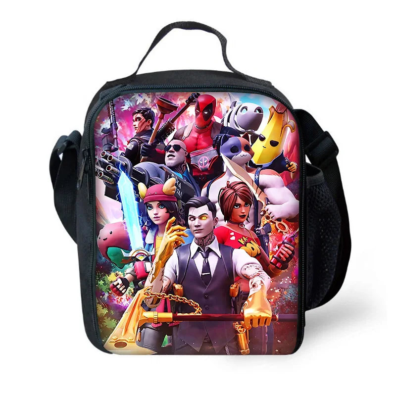 Hot Game Child Backpacks Lunch Bag Pencil Case Pupil Large Capacity School Bags Design-F-FortniteS For Boy Girl Best Gift