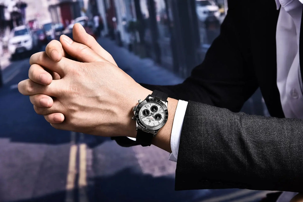 PAGANI DESIGN 40MM V2 Sky Blue Dial Classics Men Quartz Watches Sapphire Retro Chronograph Stainless Steel Waterproof Watch Men