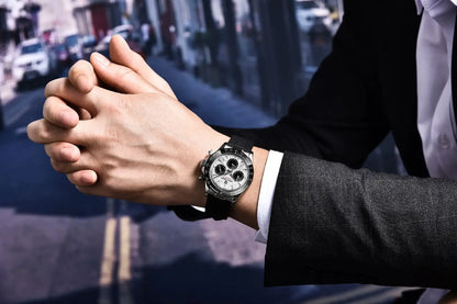 PAGANI DESIGN 40MM V2 Sky Blue Dial Classics Men Quartz Watches Sapphire Retro Chronograph Stainless Steel Waterproof Watch Men