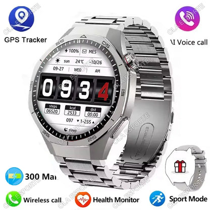 2025 GPS Smartwatch for Men  HD AMOLED Display, Bluetooth Calling, Heart Rate Monitor, GPS Motion Tracking & Waterproof Design
