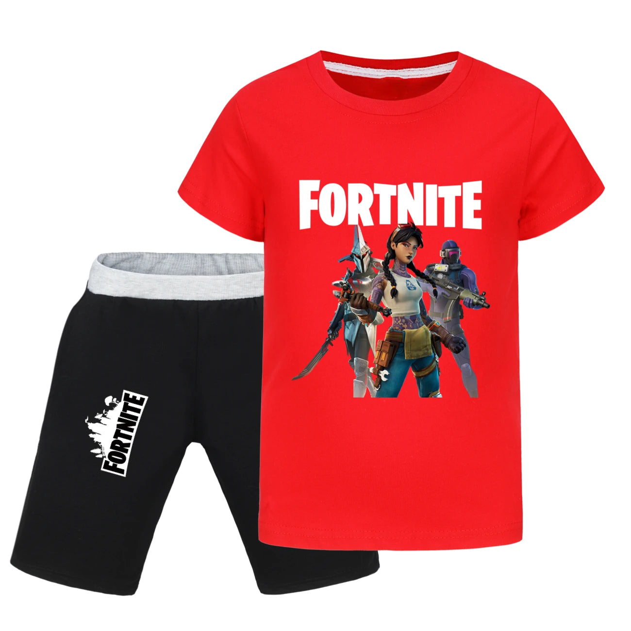 Fortnite Summer Kids Cartoon T-shirts Shorts Two-piece Set Baby Boys Tracksuit Girls Outfits 505