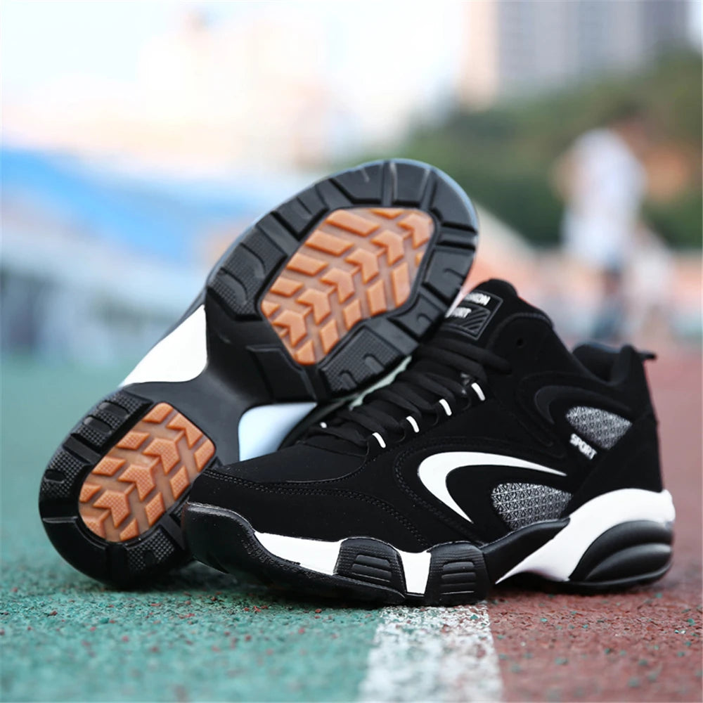 Plus Size Men's Trendy Color Block Sneakers, Comfortable Non-Slip Lace-Up Casual Durable Shoes for Men's Outdoor Activities