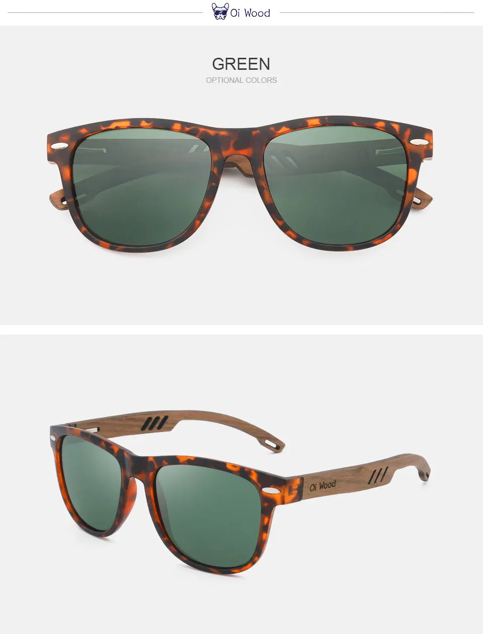 Oi Wood Sunglasses Polarized Black Walnut Wood Sunglasses for Man Polarized High Quality Sun Glasses Men UV400 Eyewear