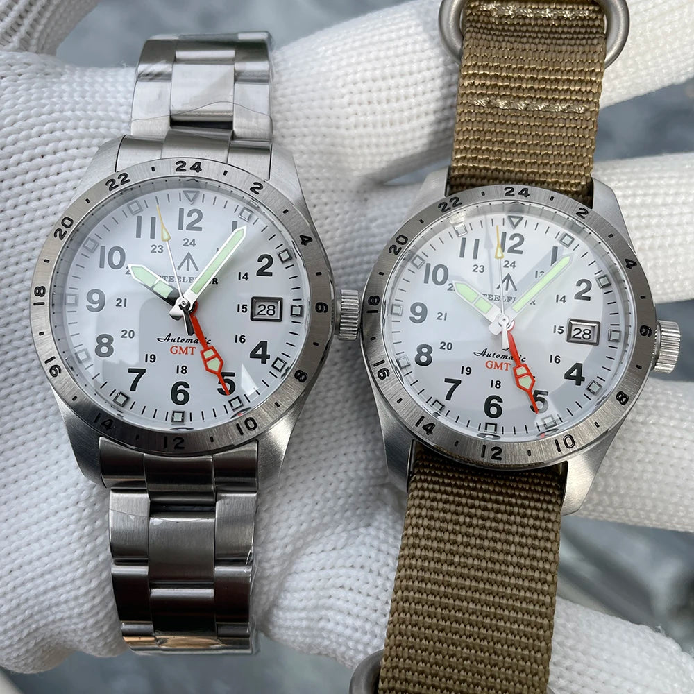 STEELFLIER Official SF792 GMT Mechanische Armbanduhr NH34 Uhrwerk Super BGW9 C3 Leuchtmasse 200M wasserdichte Luxus-Taucheruhr für Herren