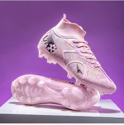 New Men's Football Boots Training Soccer Shoes Breathable Grass Cleats Match Long Spikes Indoor Sneakers Ultralight Drop Shipping