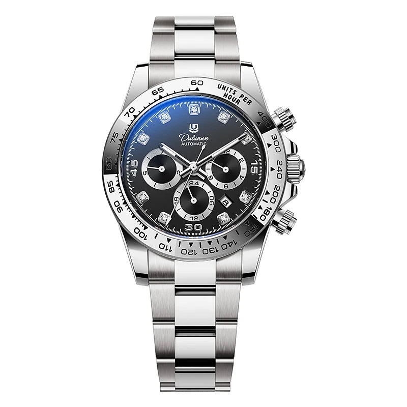 Watch For Men Luxury Stainless Steel Clock Fashion Casual Multi-functional Design Automatic Mechanical Wristwatch