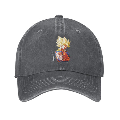 Dragon Ball Goku’s Saiyan Saga Baseball Cap Vintage Distressed Washed Snapback Cap Men Women, Produit gaming premium Fraquane