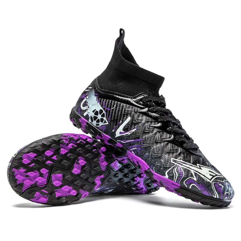 Chaussures de Football pour hommes et femmes, chaussures d'extérieur AG/FG, bottes de Football respirantes, ultralégères, antidérapantes, chaussures d'entraînement de Futsal