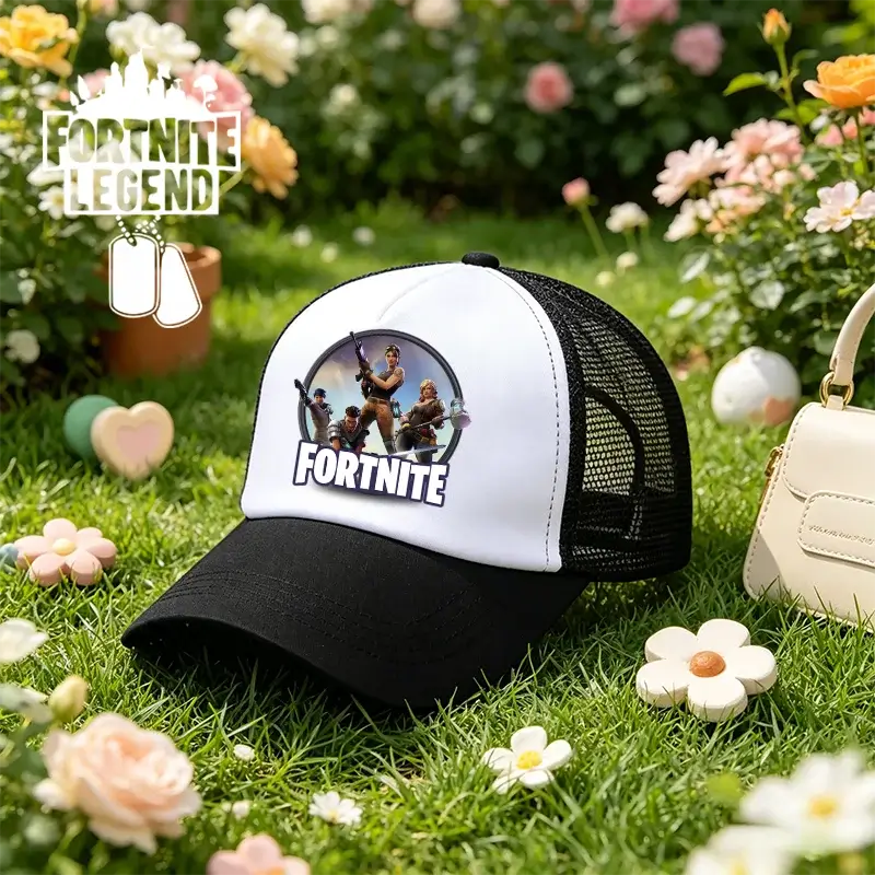 Fortnite Baseball Cap Cartoon Game Printed Hat Kids Summer Breathable Mesh Hat Adjustable Peaked Cap Children’s Birthday Gift