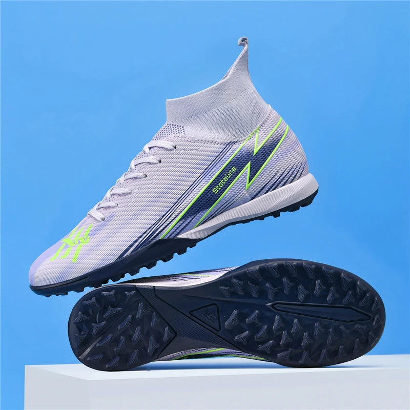 Nouvelles chaussures de football pour hommes, chaussures de match montantes, chaussures de futsal de haute qualité, chaussures de football d'intérieur antidérapantes, baskets d'extérieur, crampons pour gazon, meilleures v