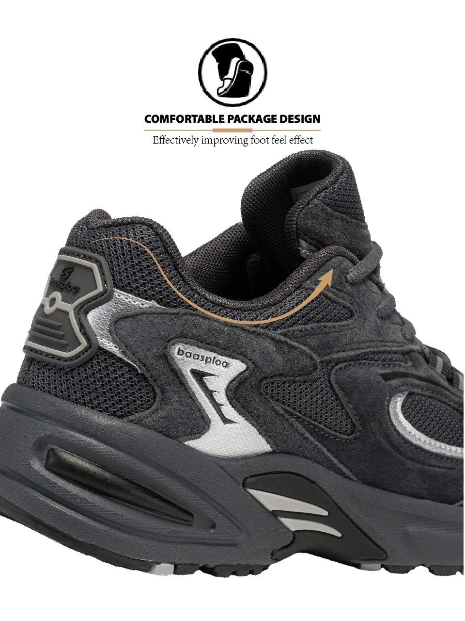 Baasploa New Running Shoes Men Outdoor Fashion Lightweight Mesh Sports Shoes Male Casual Breathable Non-Slip Walking Shoes